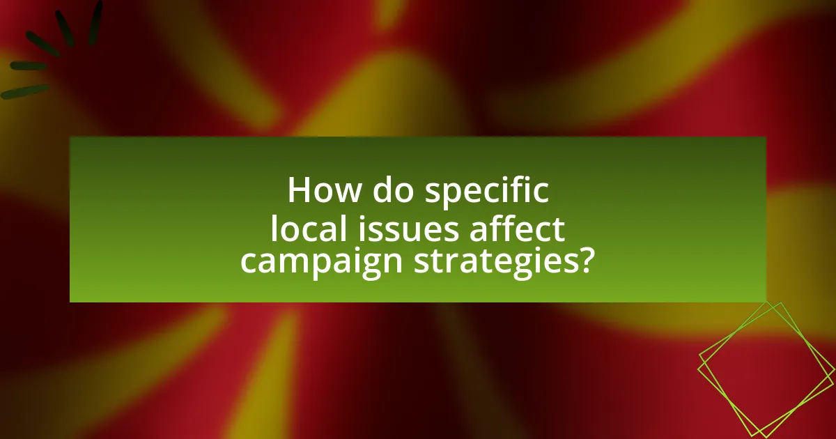 How do specific local issues affect campaign strategies?