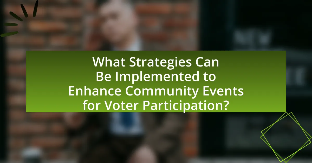 What Strategies Can Be Implemented to Enhance Community Events for Voter Participation?