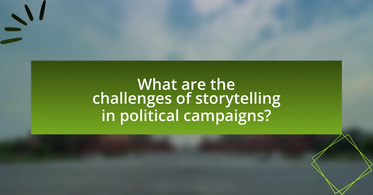 What are the challenges of storytelling in political campaigns?