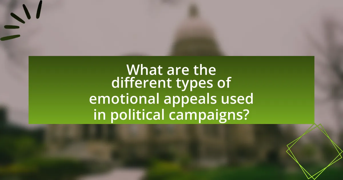 What are the different types of emotional appeals used in political campaigns?