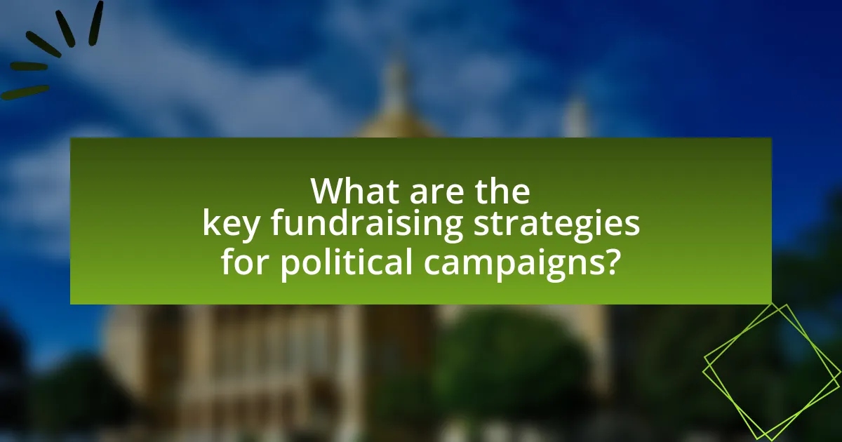 What are the key fundraising strategies for political campaigns?