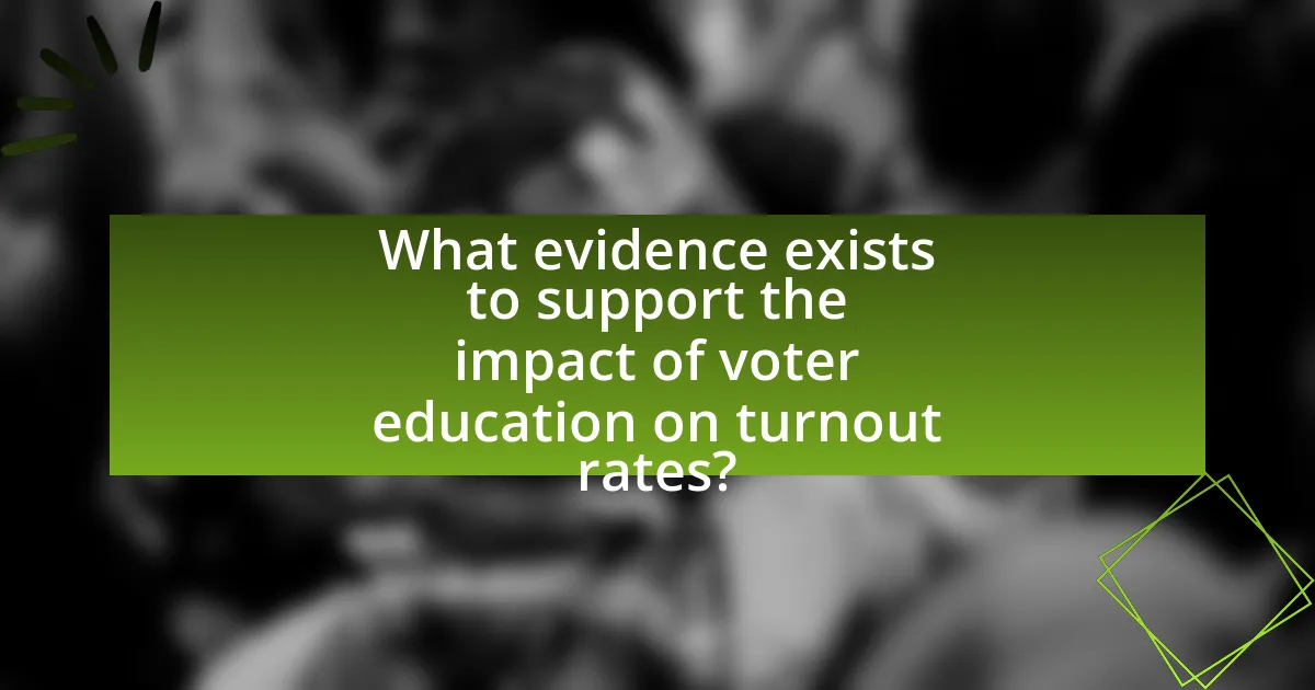 What evidence exists to support the impact of voter education on turnout rates?
