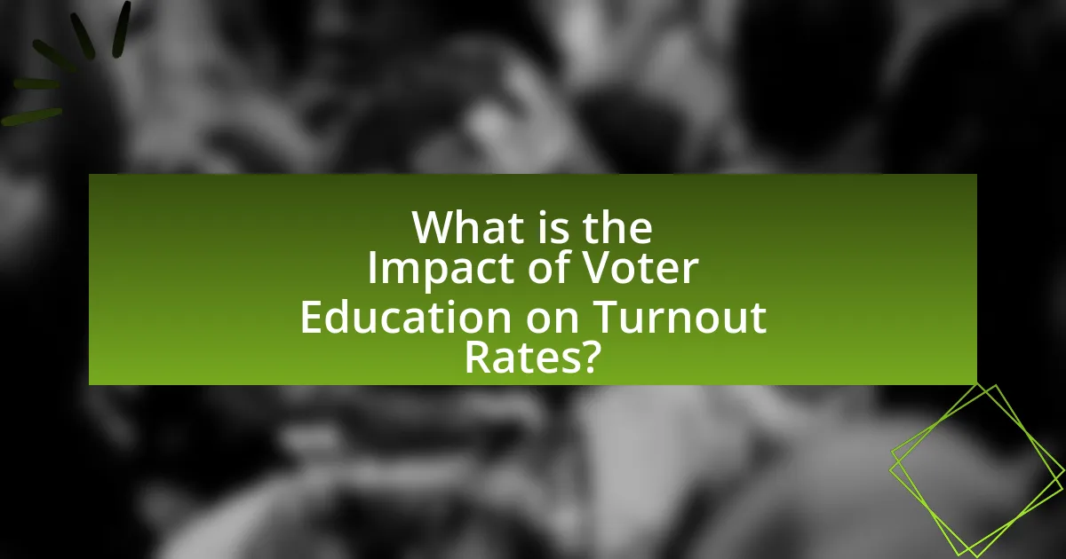 What is the Impact of Voter Education on Turnout Rates?